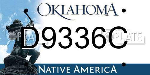 D9336C Oklahoma License Plate