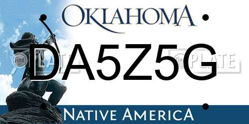 DA5Z5G Oklahoma License Plate