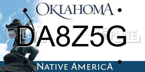 DA8Z5G Oklahoma License Plate