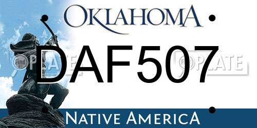 DAF507 Oklahoma License Plate