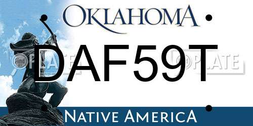 DAF59T Oklahoma License Plate