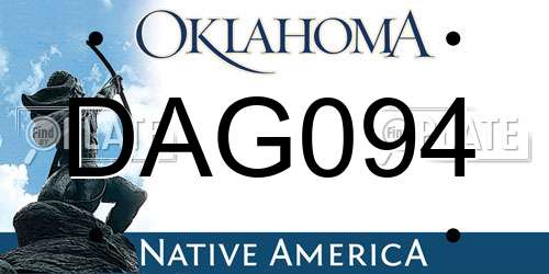 DAG094 Oklahoma License Plate