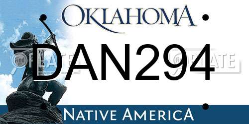 DAN294 Oklahoma License Plate