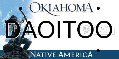 DAOITOO Oklahoma License Plate