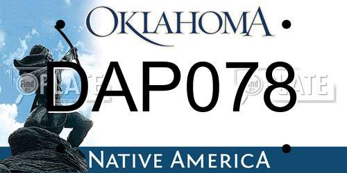 DAP078 Oklahoma License Plate