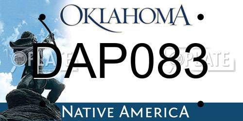 DAP083 Oklahoma License Plate