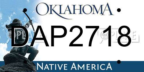 DAP2718 Oklahoma License Plate