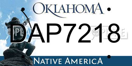 DAP7218 Oklahoma License Plate