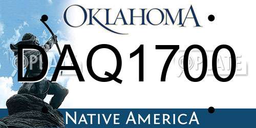 DAQ1700 Oklahoma License Plate