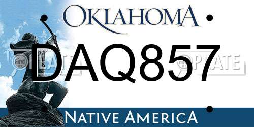DAQ857 Oklahoma License Plate