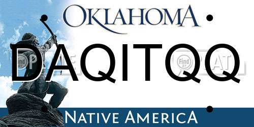 DAQITQQ Oklahoma License Plate