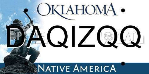 DAQIZQQ Oklahoma License Plate