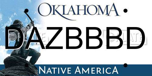 DAZBBBD Oklahoma License Plate