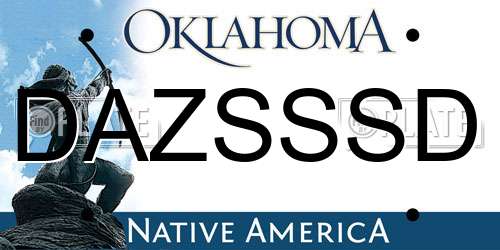 DAZSSSD Oklahoma License Plate