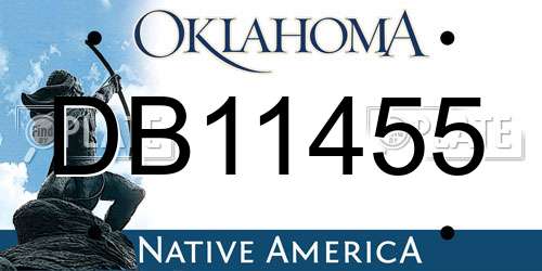 DB11455 Oklahoma License Plate