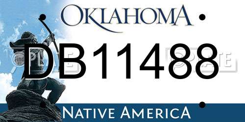 DB11488 Oklahoma License Plate