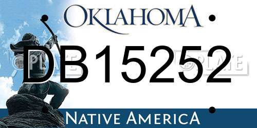 DB15252 Oklahoma License Plate