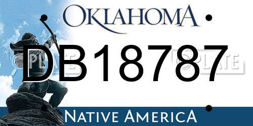 DB18787 Oklahoma License Plate