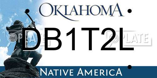 DB1T2L Oklahoma License Plate