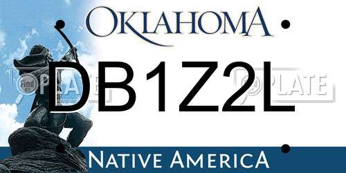 DB1Z2L Oklahoma License Plate