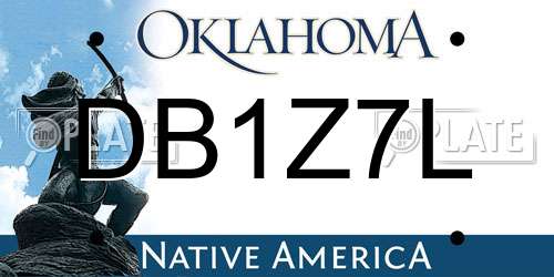 DB1Z7L Oklahoma License Plate