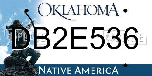 DB2E536 Oklahoma License Plate