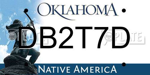 DB2T7D Oklahoma License Plate