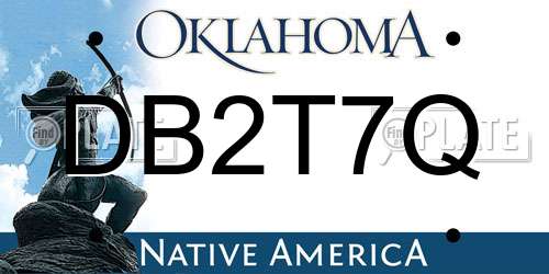 DB2T7Q Oklahoma License Plate