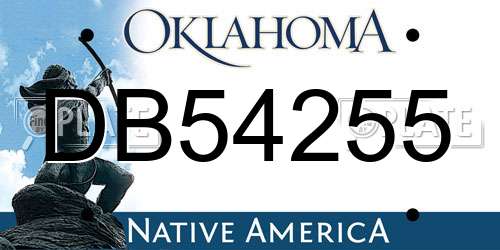 DB54255 Oklahoma License Plate