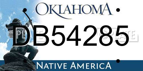 DB54285 Oklahoma License Plate