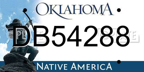 DB54288 Oklahoma License Plate