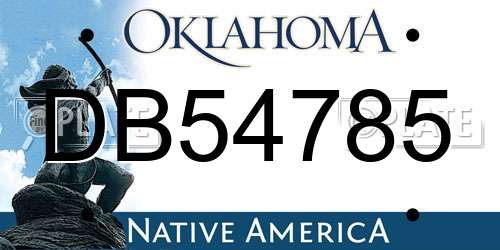 DB54785 Oklahoma License Plate