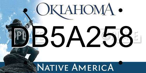 DB5A258 Oklahoma License Plate