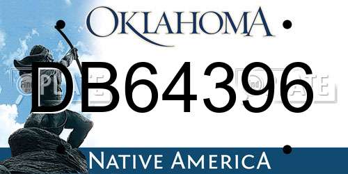 DB64396 Oklahoma License Plate
