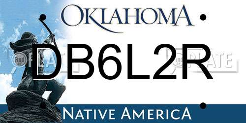 DB6L2R Oklahoma License Plate