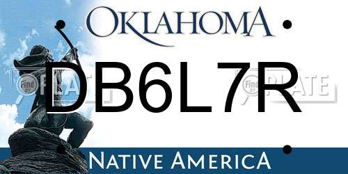 DB6L7R Oklahoma License Plate
