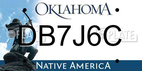 DB7J6C Oklahoma License Plate