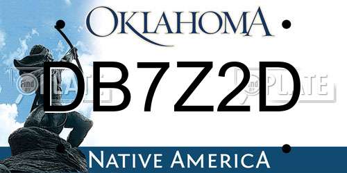 DB7Z2D Oklahoma License Plate