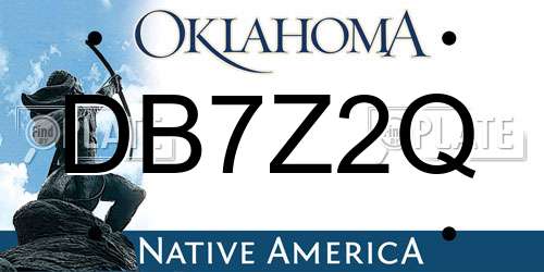DB7Z2Q Oklahoma License Plate