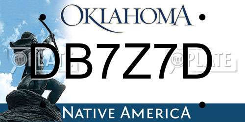 DB7Z7D Oklahoma License Plate