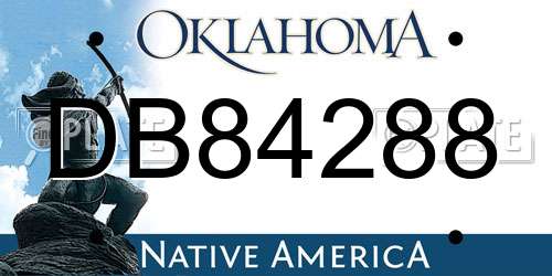 DB84288 Oklahoma License Plate
