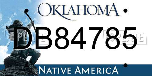 DB84785 Oklahoma License Plate