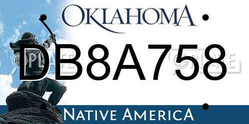 DB8A758 Oklahoma License Plate