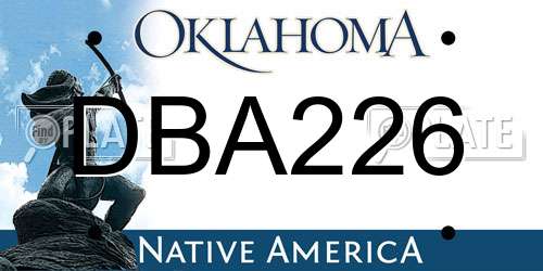 DBA226 Oklahoma License Plate