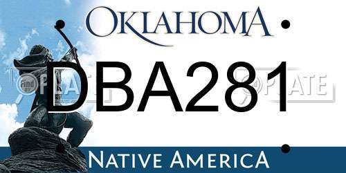 DBA281 Oklahoma License Plate