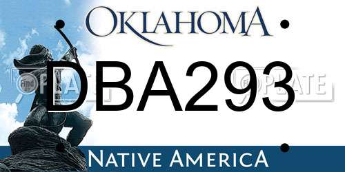 DBA293 Oklahoma License Plate