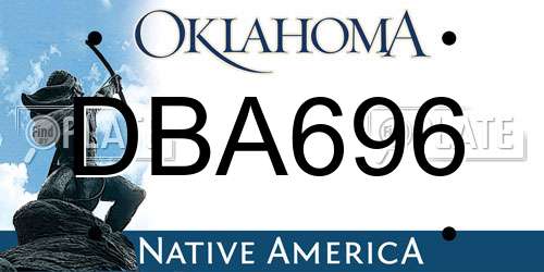 DBA696 Oklahoma License Plate