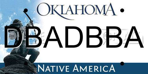 DBADBBA Oklahoma License Plate
