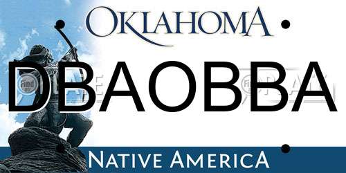 DBAOBBA Oklahoma License Plate