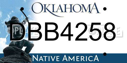 DBB4258 Oklahoma License Plate